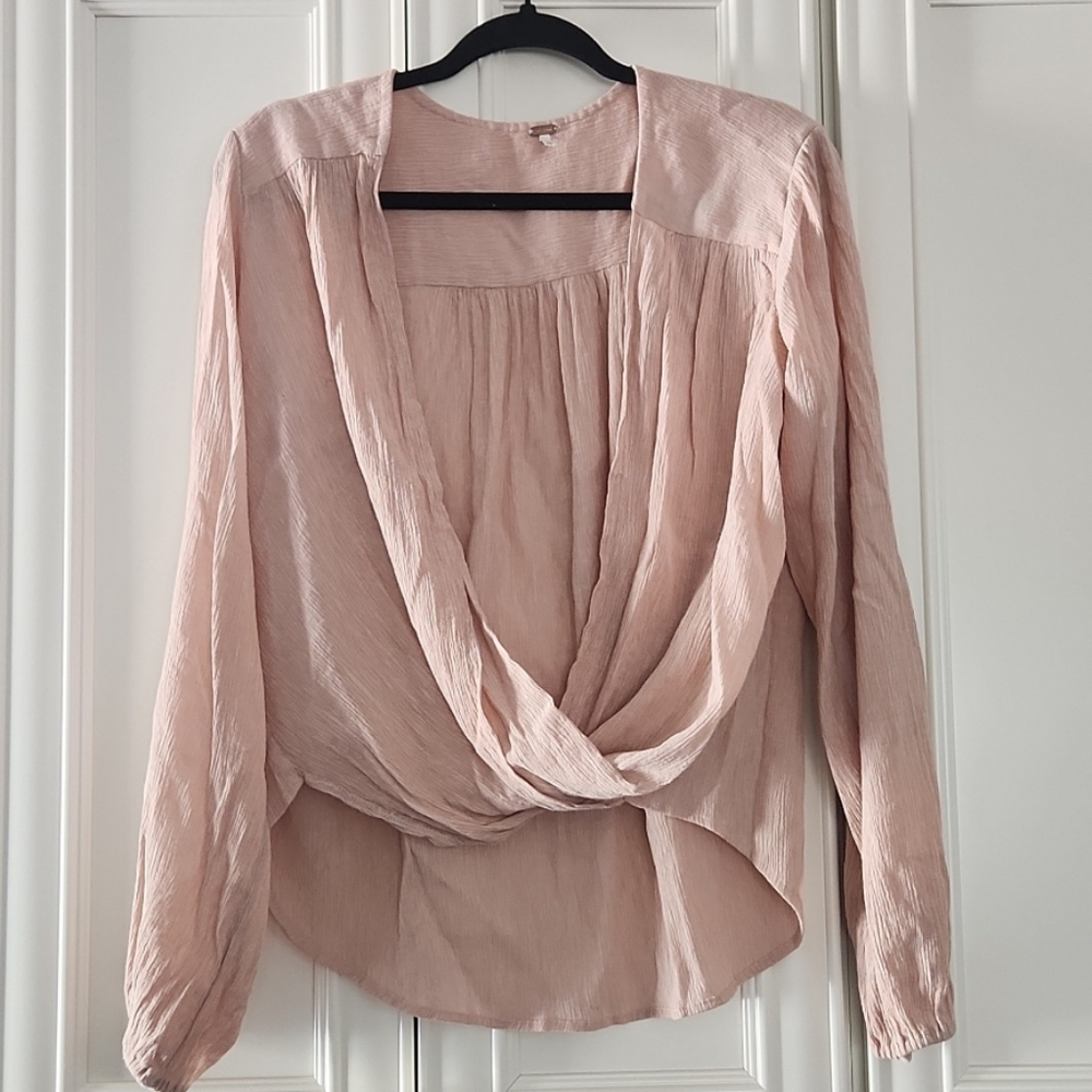 FREE PEOPLE | Long Sleeved Faux Wrap Blouse - Picture 5 of 9